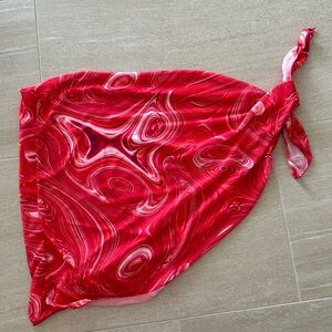 Red marble sarong skirt